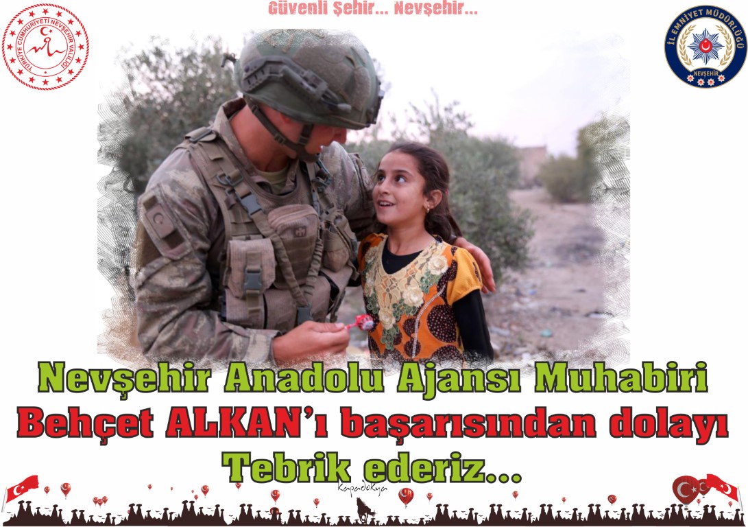Nevşehir Anadolu Ajansı Muhabiri Behçet ALKAN’ı başarısından dolayı Tebrik ederiz
