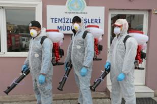 NEVŞEHİR BELEDİYESİ DEZENFEKTE TİMİ İŞ BAŞINDA