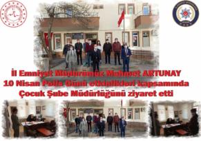 İl Emniyet Müdürü Mehmet ARTUNAY Çocuk Şube Müdürlüğünü Ziyaret Etti