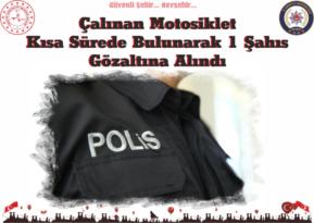 Çalıntı Motosiklet Bulunarak Bir Şahıs Gözaltına Alındı