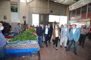 VALİ BECEL VE BAŞKAN ARI KAPALI PAZAR YERİNDE İNCELEMELERDE BULUNDU