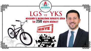 LGS VE YKS’DE DERECEYE GİREN ÖĞRENCİLERE BİSİKLET