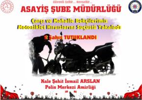 Çarşı ve Mahalle Bekçilerimiz Motosiklet Hırsızlarını Suçüstü Yakaladı