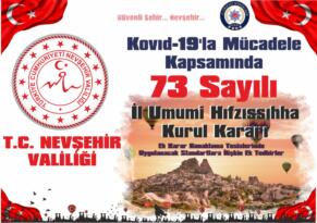 Kovıd-19’la Mücadele Kapsamında 73 Sayılı İl Umumi Hıfzıssıhha Kurul Kararı