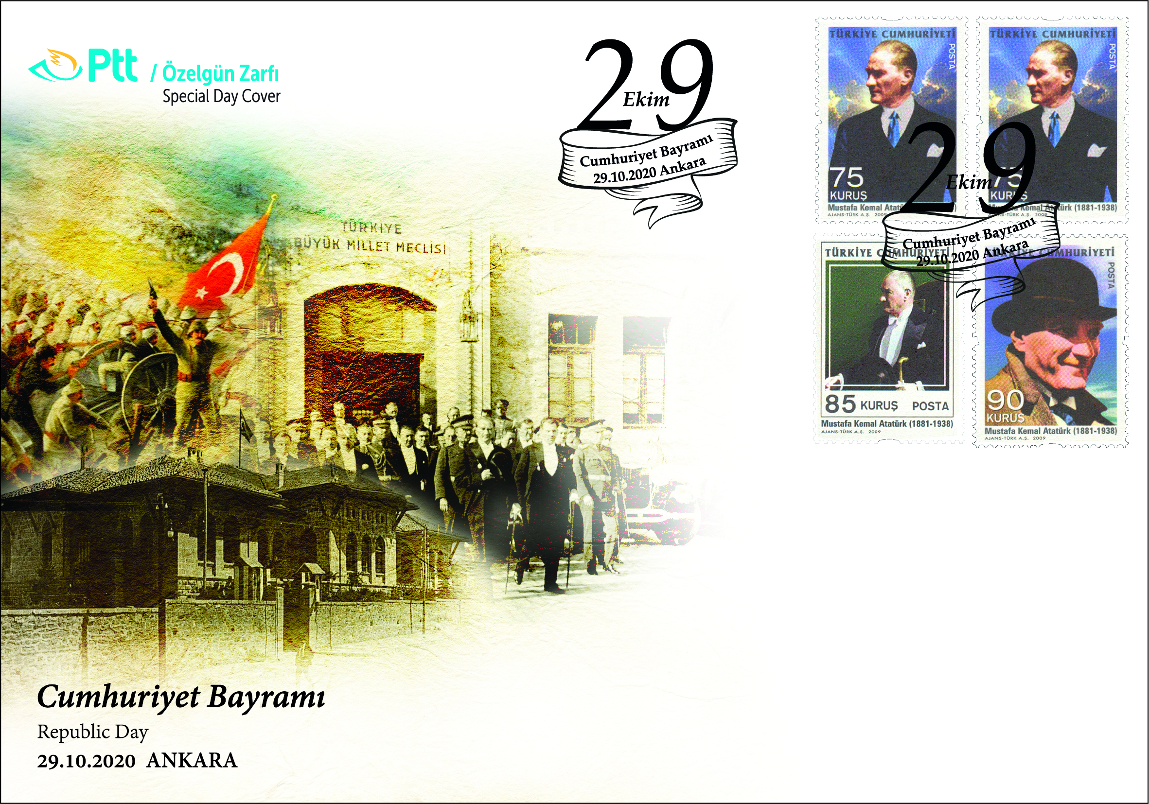 PTT AŞ’DEN “CUMHURİYET BAYRAMI” KONULU ÖZELGÜN ZARFI