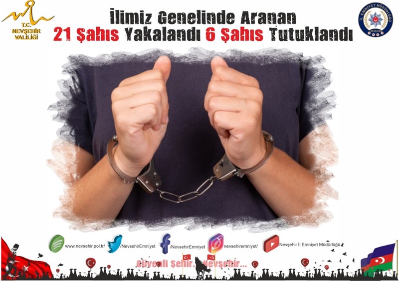 İlimiz Genelinde Aranan 21 Şahıs Yakalandı 6 Şahıs Tutuklandı