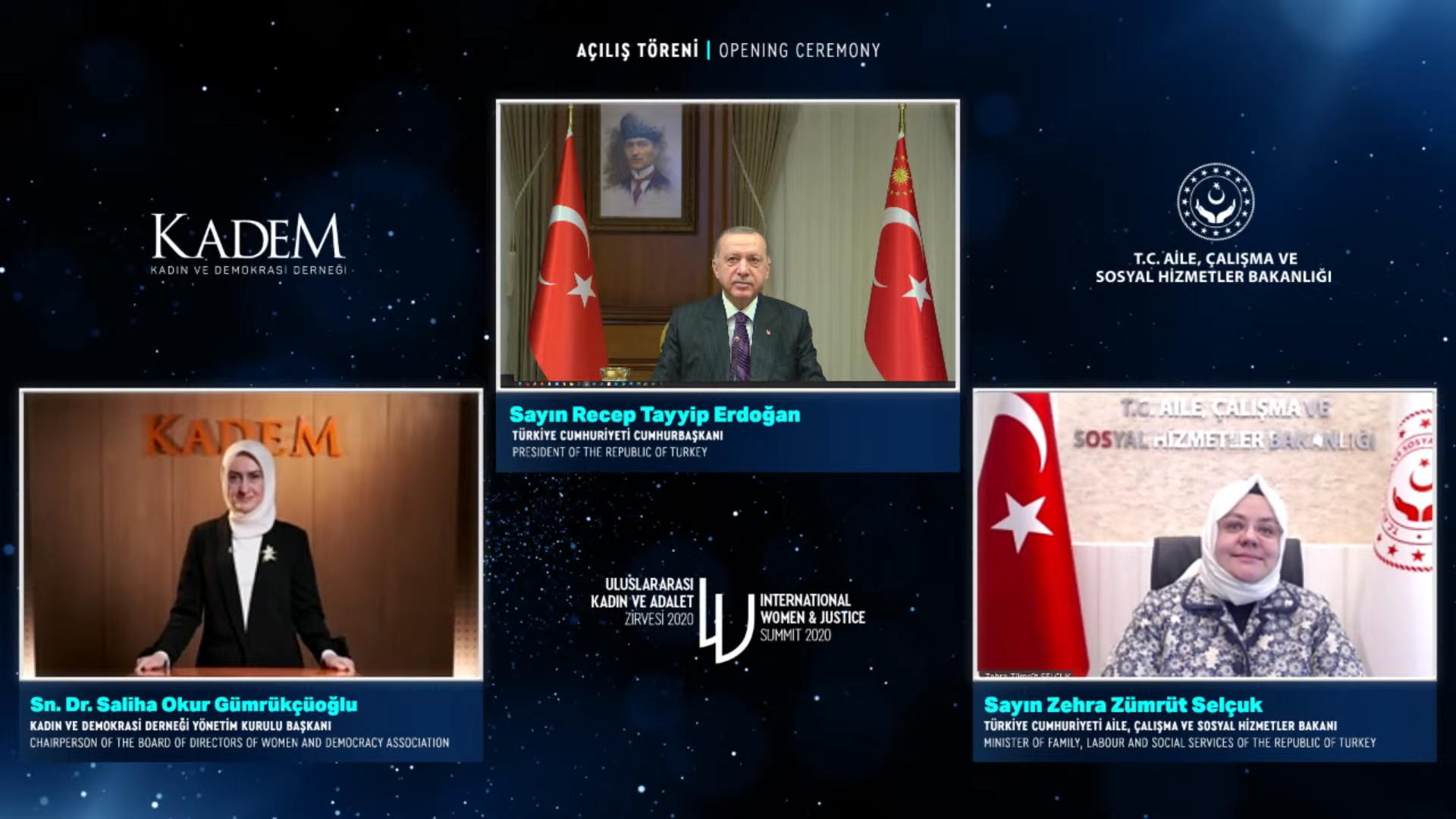 4’üncü Kadın ve Adalet Zirvesi’nin açılışını Cumhurbaşkanı Erdoğan yaptı
