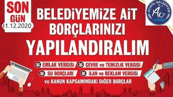 Acıgöl Belediyesinden borçlarını yapılandıralım çağrısı