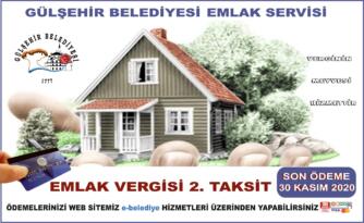 Emlak Verginizin 2. taksitini ödemeyi unutmayın