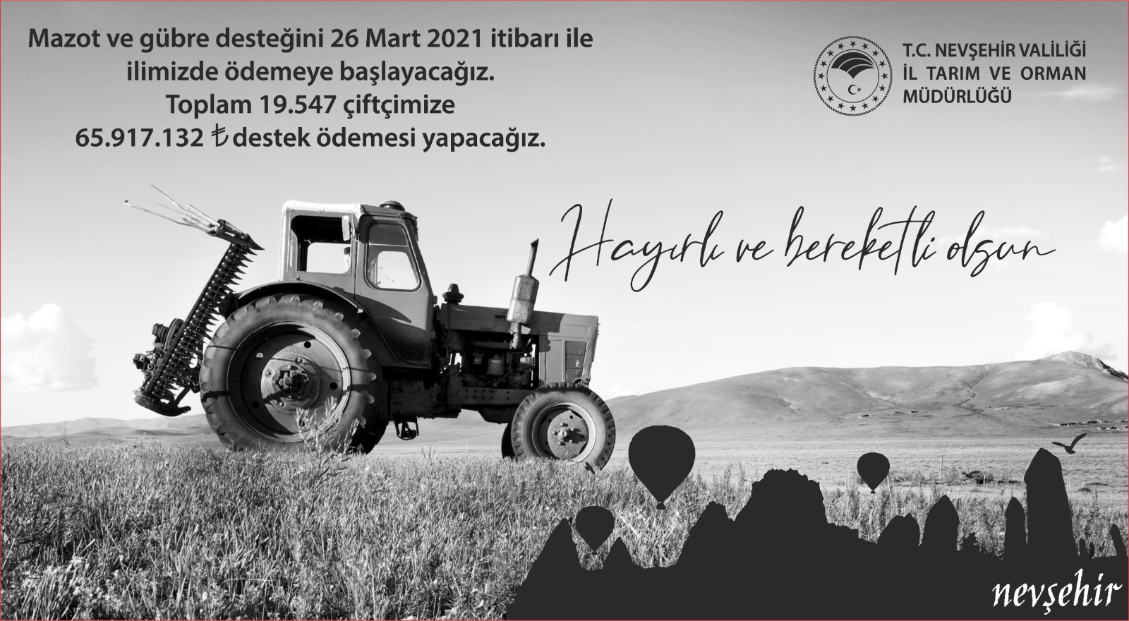 Mazot ve gübre destekleri ödeniyor