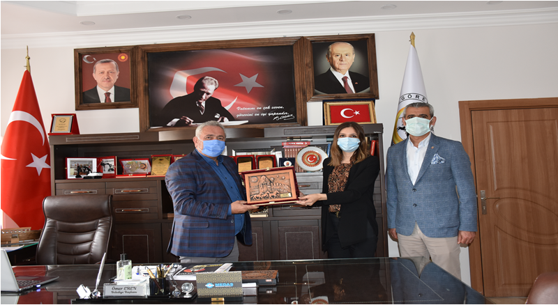 Hacıbektaş Kaymakamı ve Belediye Başkanı Başkan Eren’i ziyaret etti