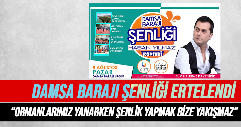 Damsa Barajı Şenliği İptal Edildi