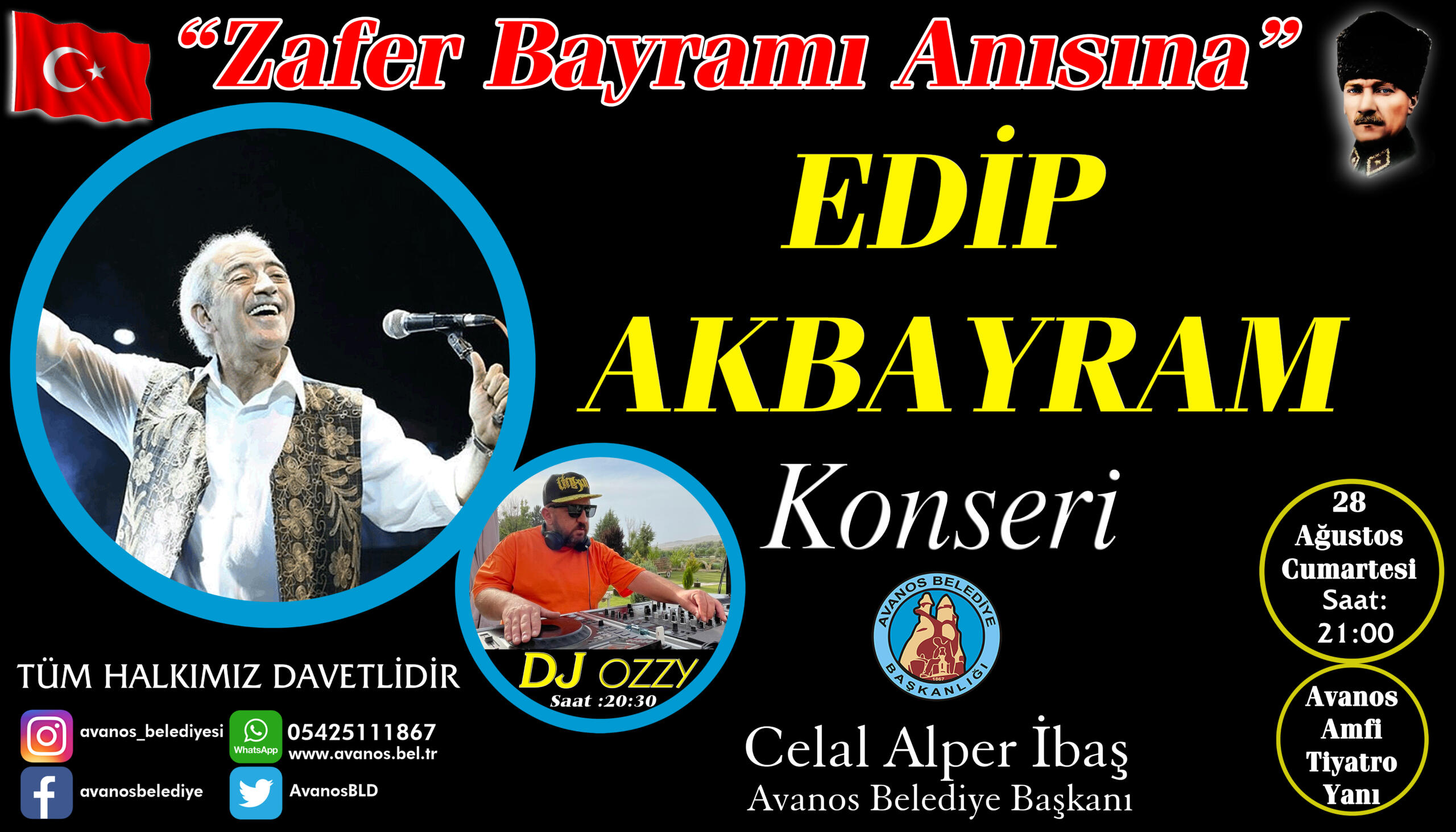 Avanos Belediyesinden Zafer Bayramı Anısına Edip Akbayram Konseri