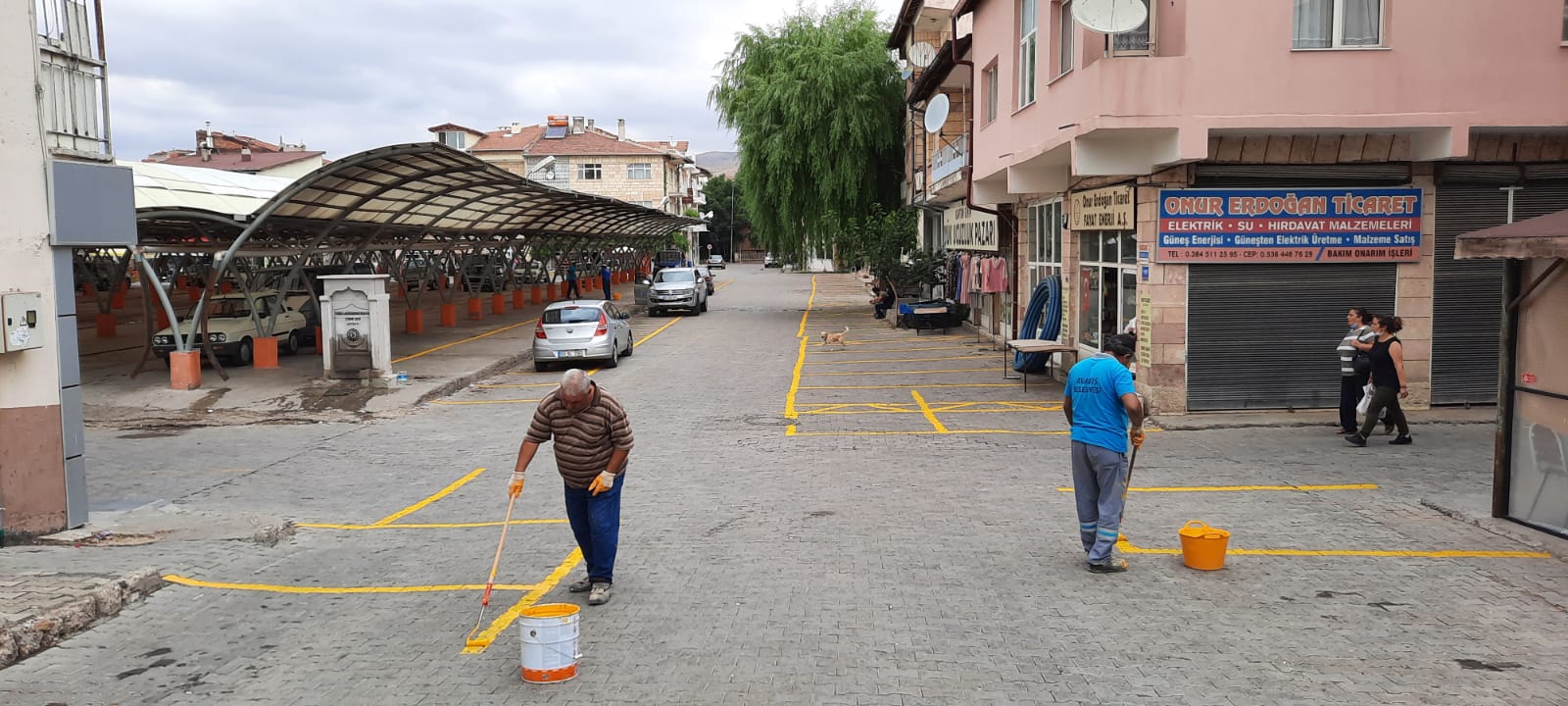 AVANOS’DA PAZAR YERİ ÇİZGİLERİ YENİLENİYOR