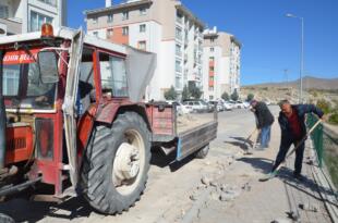 Taş döşeme çalışmaları Harmanyeri’nde yoğunlaştı