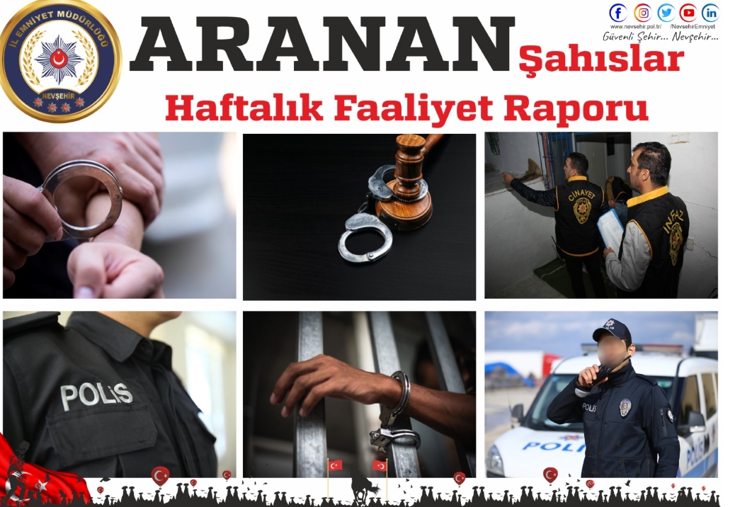 ARANAN ŞAHISLAR Haftalık Faaliyet Raporu