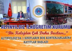 ALTINYILDIZ’DA 1.SINIFLARIN BOŞ KONTENJANLARINAKAYITLAR BAŞLADI