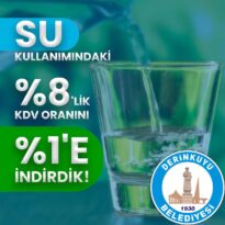 Derinkuyu belediyesi de su da KDV oranını düşürdü