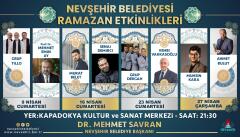 NEVŞEHİR BELEDİYESİ RAMAZAN ETKİNLİKLERİ 9 NİSAN’DA BAŞLIYOR
