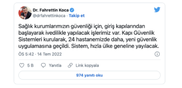 Sağlık kurumlarında yeni güvenlik önlemleri alınacak