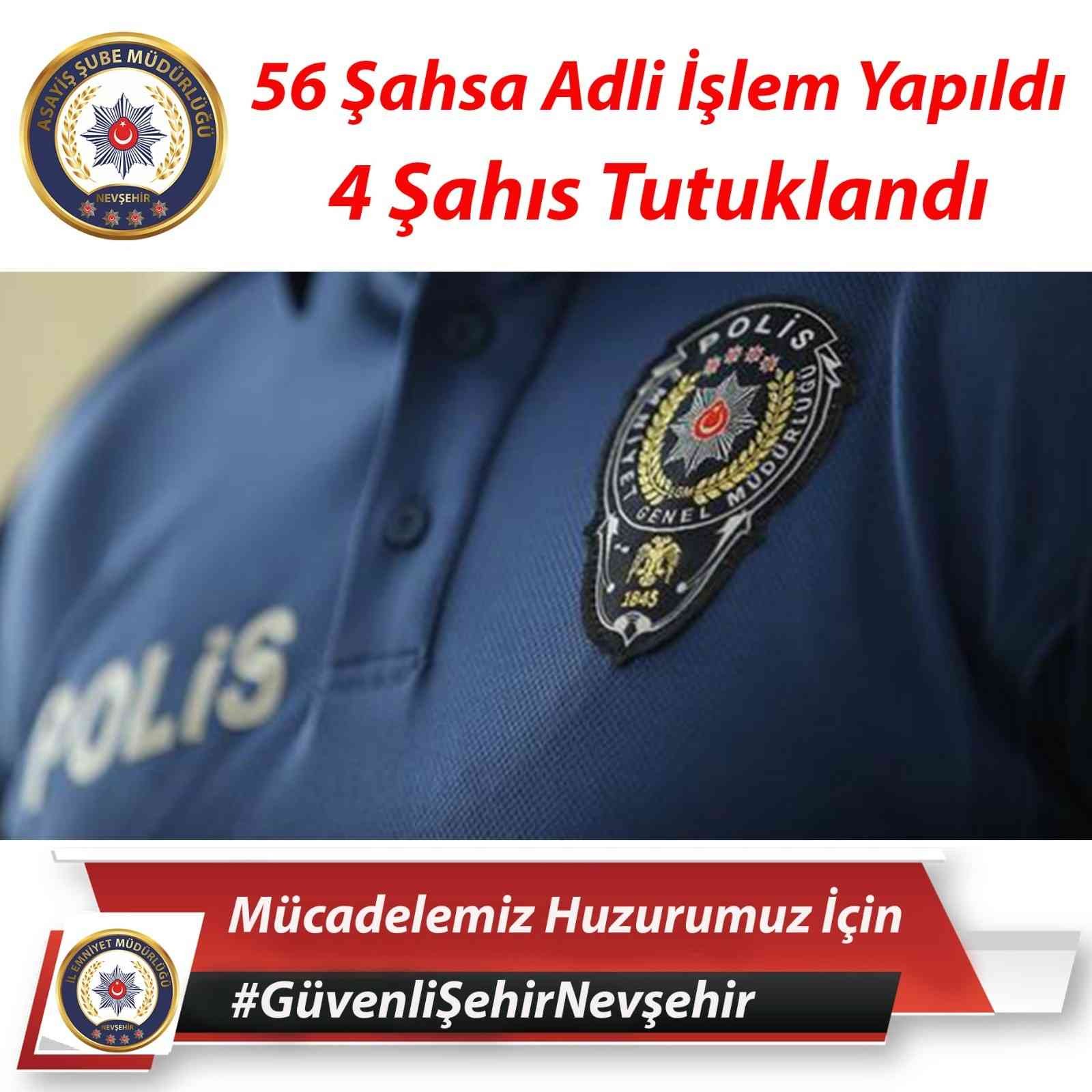 Nevşehir’de bayram tatilinde 4 kişi tutuklandı