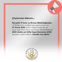 Çiftçilere ÇKS uyarısı