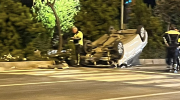 Nevşehir’de otomobil takla attı: 2 yaralı