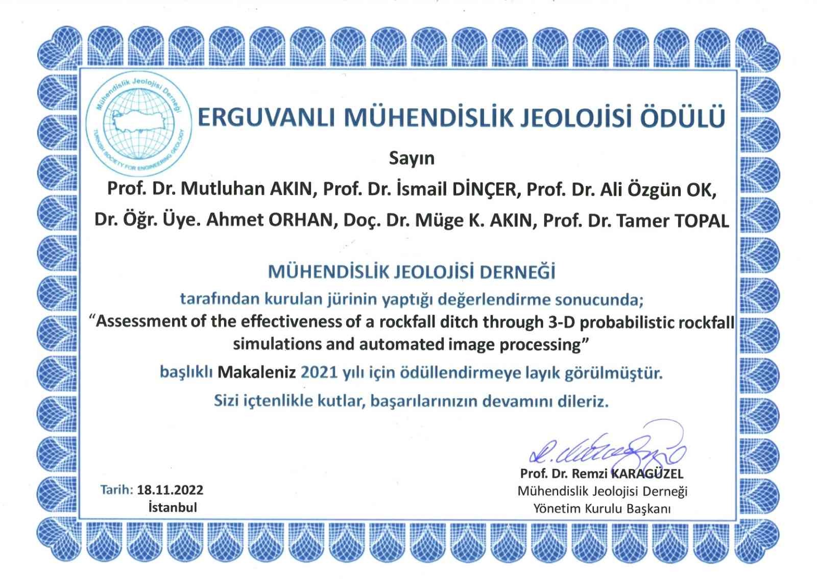 NEVÜ akademisyenleri ’En İyi Uluslararası Makale Ödülü’ aldı