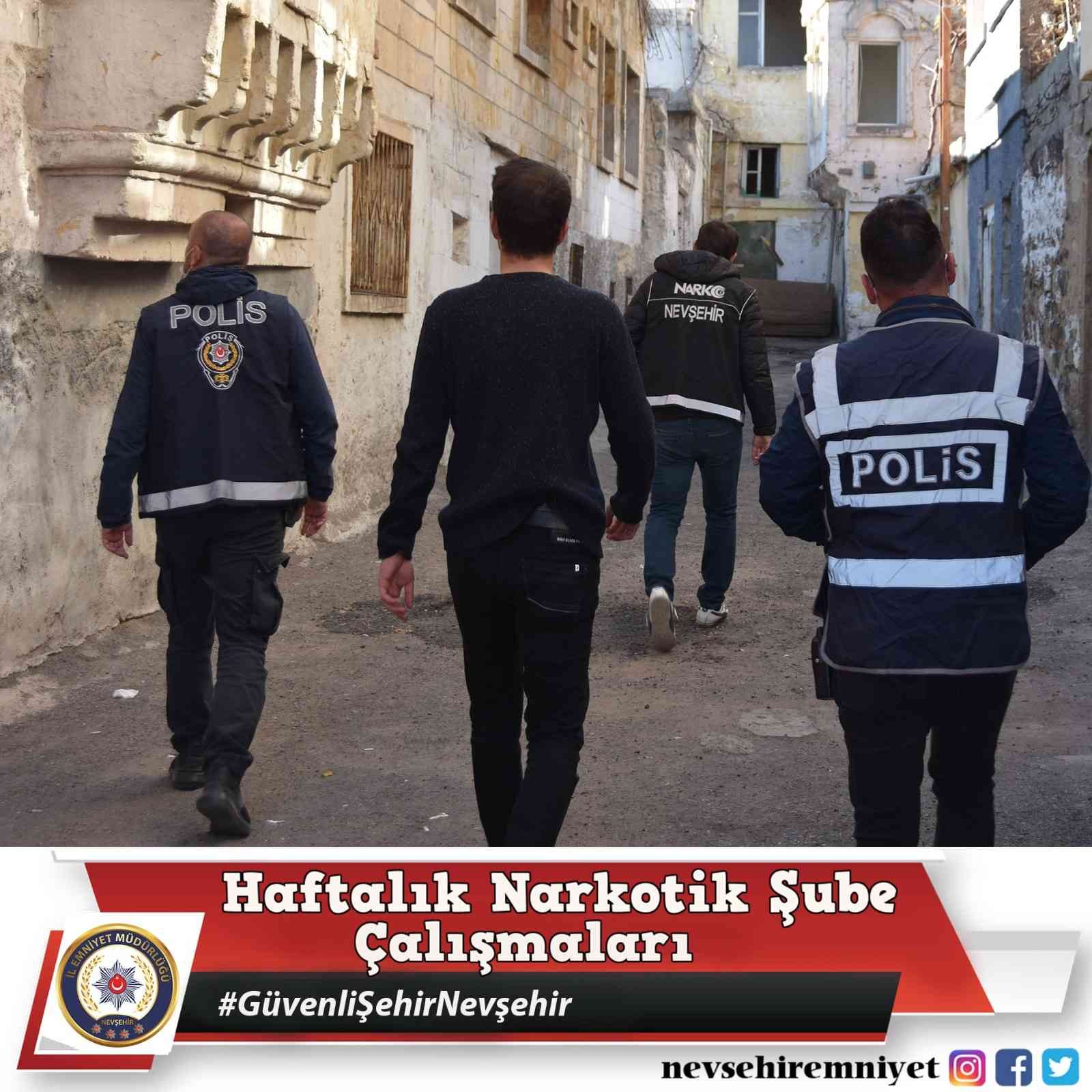Nevşehir’de 21 narkotik olayda 32 şahsa işlem yapıldı