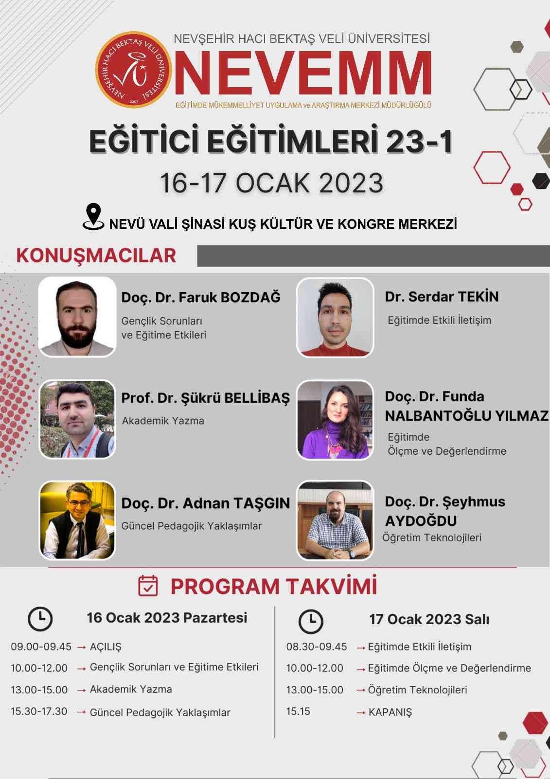 NEVÜ ’de ’NEVÜ Eğitici Eğitimleri 23-1’ programı düzenlenecek