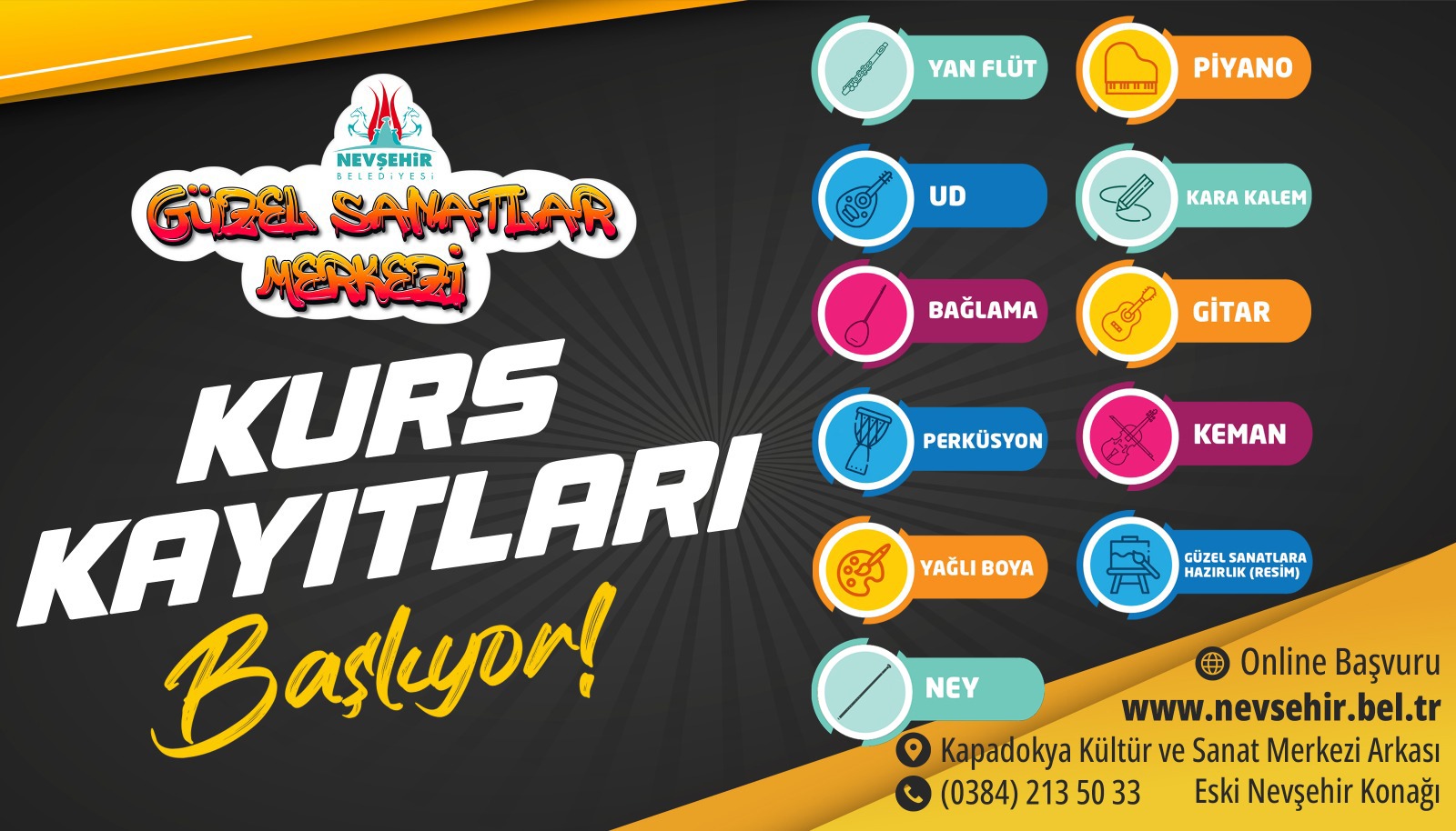 Güzel Sanatlar Merkezi’nde Kurs Kayıtları Başlıyor!