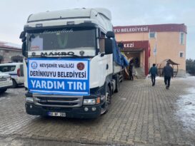 Derinkuyu tek yürek depremzedelere yardım ediyor