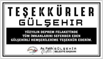 Başkan Çiftçi’den teşekkür