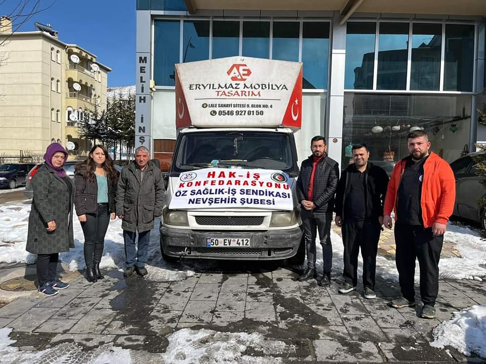 Öz Sağlık-İş’ten depremzedelere yardım eli