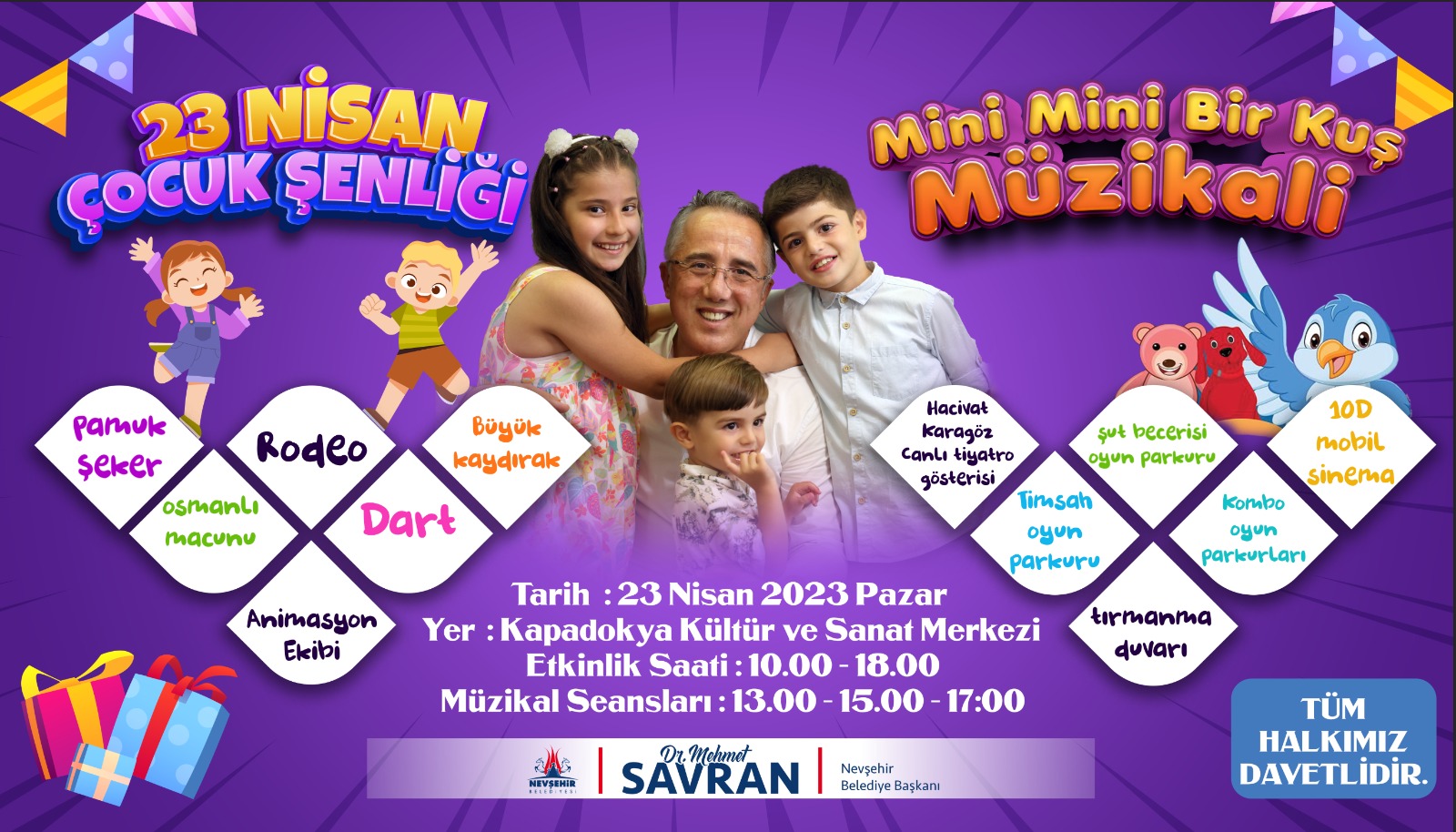 NEVŞEHİR BELEDİYESİ 23 NİSAN’DA ÇOCUK ŞENLİĞİ DÜZENLİYOR