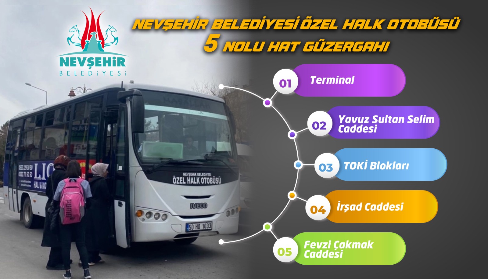 ÖZEL HALK OTOBÜSLERİ 5 NOLU HATTIN GÜZERGÂHINDA DEĞİŞİKLİK