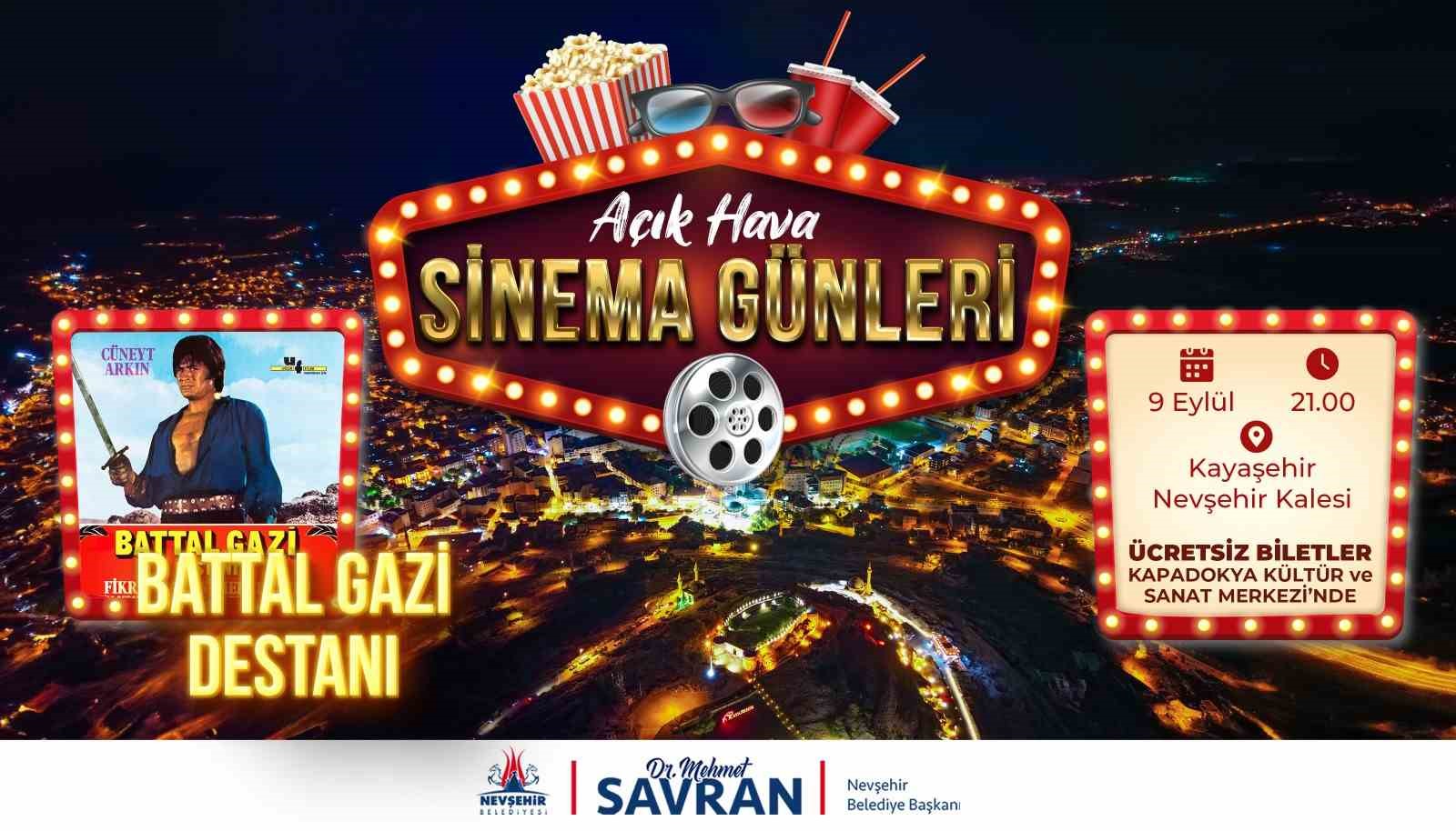 Açık hava sinema günleri “Battal Gazi Destanı” ile devam ediyor