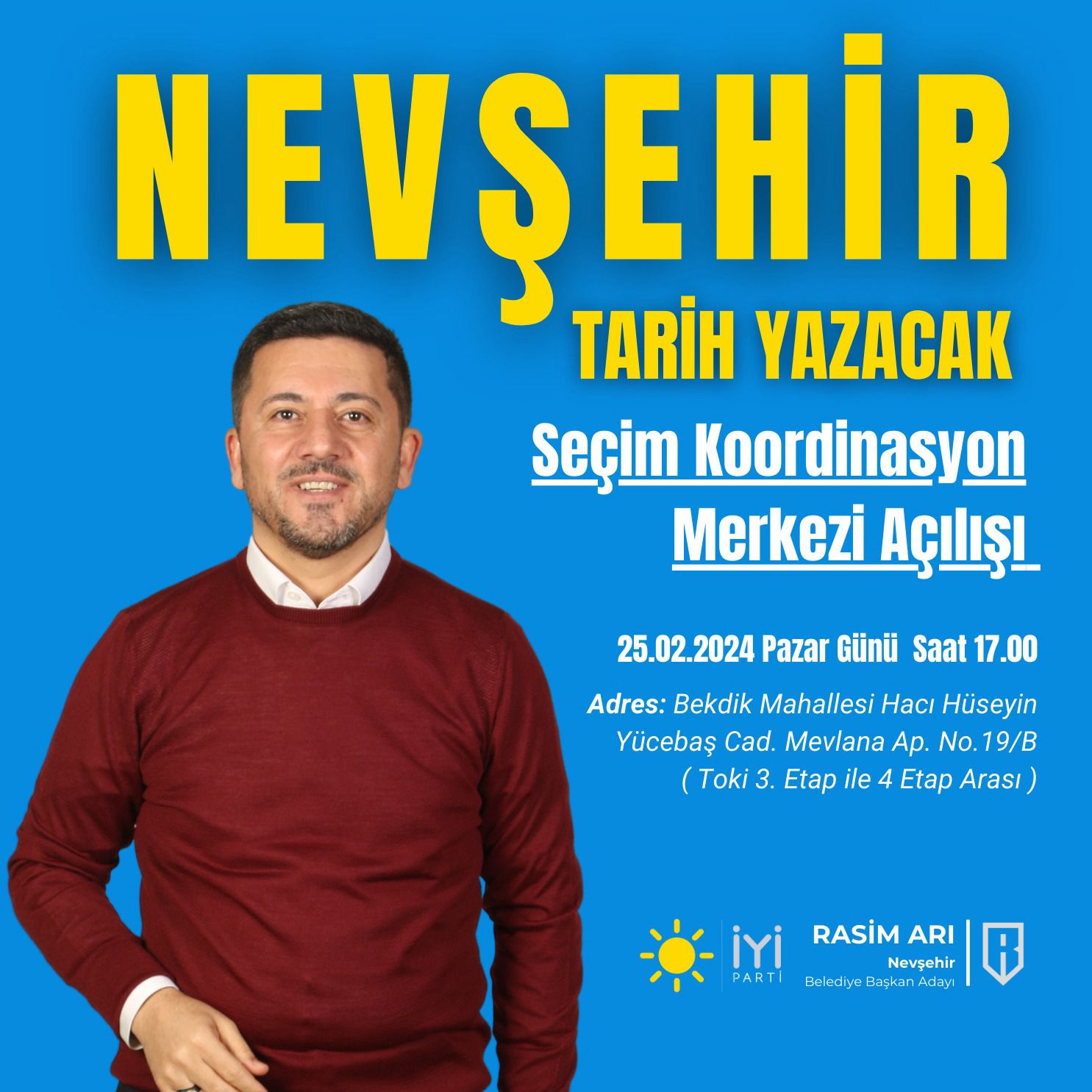 Bekdik Seçim Koordinasyon Merkezi açılışına davet