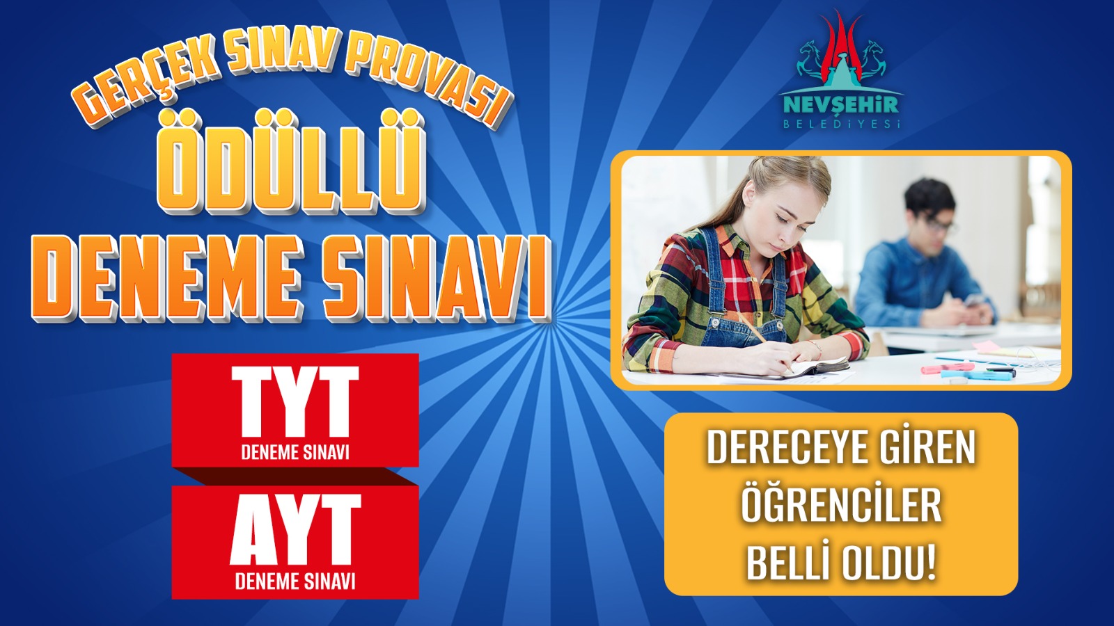 TYT VE AYT DENEME SINAVLARINDA DERECEYE GİREN ÖĞRENCİLER BELLİ OLDU