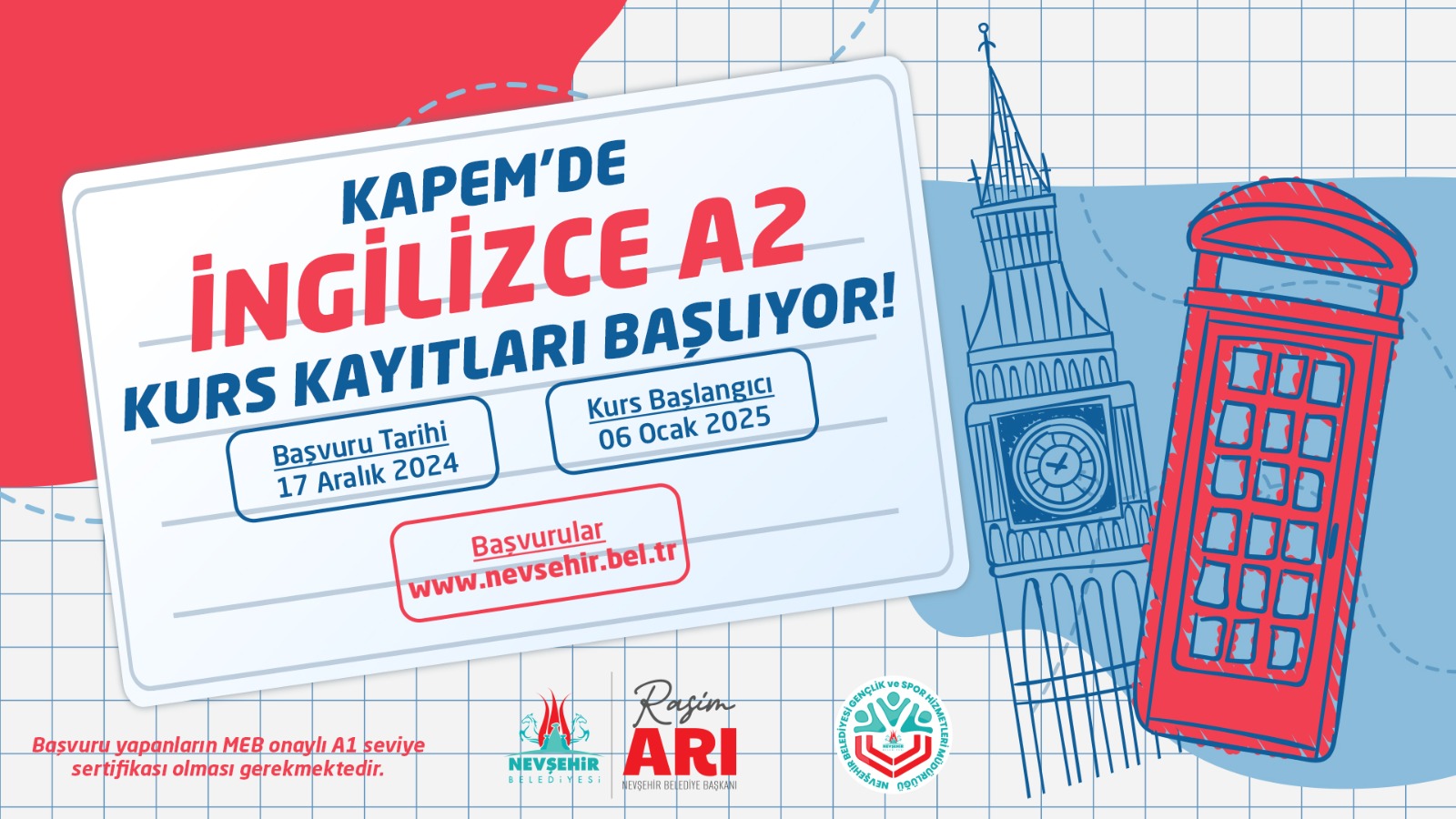 KAPEM’de İngilizce A2 Kursu İçin Kayıtlar Başlıyor
