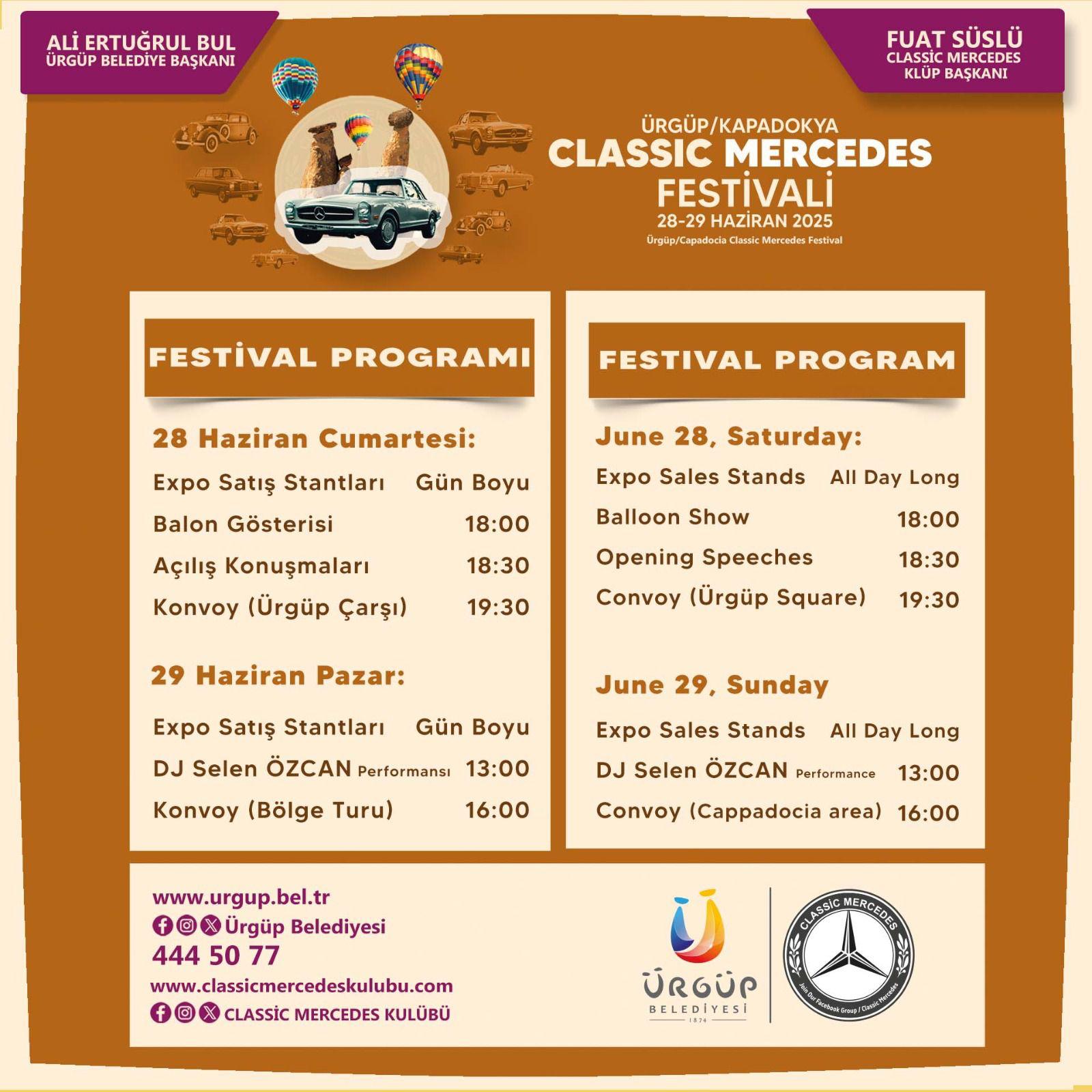 Ürgüp’te Klasiklerle Nostalji Rüzgârı Esecek: Classic Mercedes Festivali Başlıyor