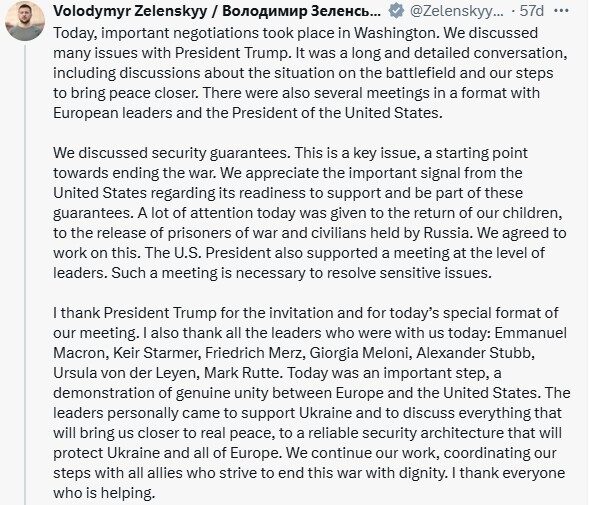 Ukrayna Devlet Başkanı Zelenskiy: “ABD’nin güvenlik garantilerine destek sinyalini memnuniyetle karşılıyoruz”