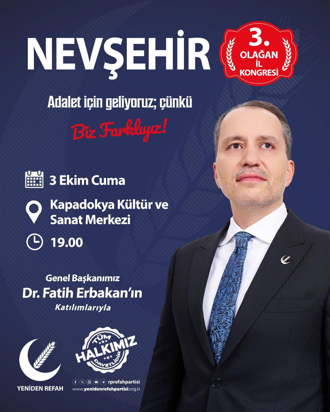 DR. FATİH ERBAKAN’ın NEVŞEHİR PROGRAMI 03 EKİM 2025