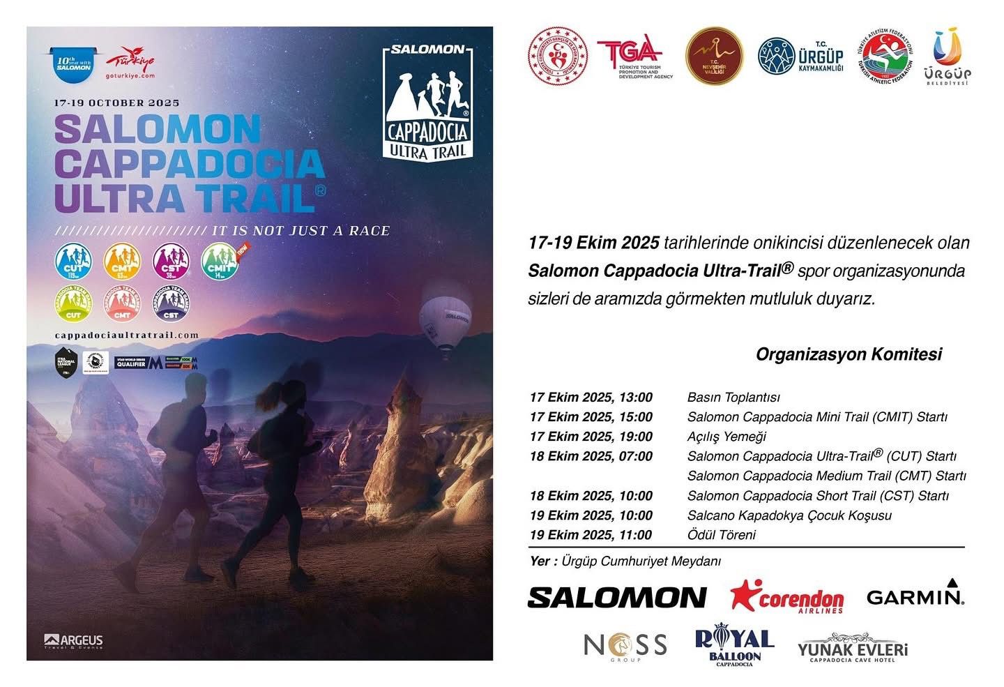 Salomon Cappadocia Ultra Trail 12. Yıl Basın Toplantısı Yarın Gerçekleştiriliyor