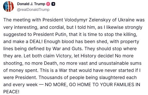 Trump’tan Zelenskiy görüşmesi hakkında açıklama: “Ona bir anlaşma yapma zamanının geldiğini söyledim”