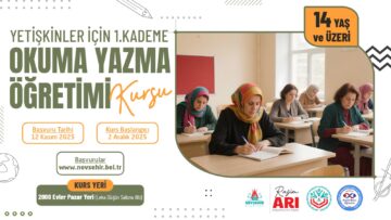 Yetişkinler İçin 1. Kademe Okuma Yazma Öğretimi Kursu Açılacak