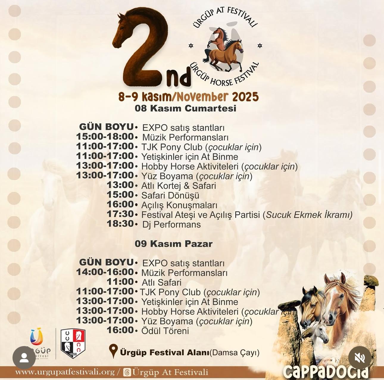 Ürgüp’te Atların Şöleni Başlıyor: 2. Ürgüp At Festivali 8–9 Kasım’da!