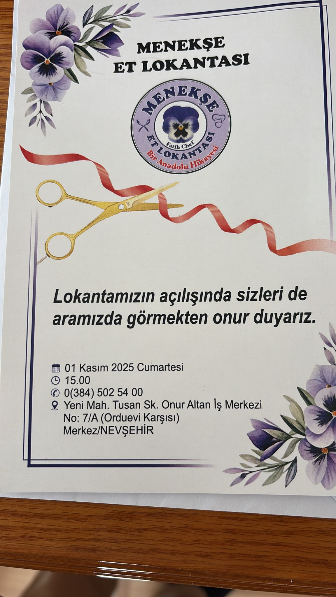 Menekşe Et Lokantası’ndan Lezzet Dolu Açılış Daveti!
