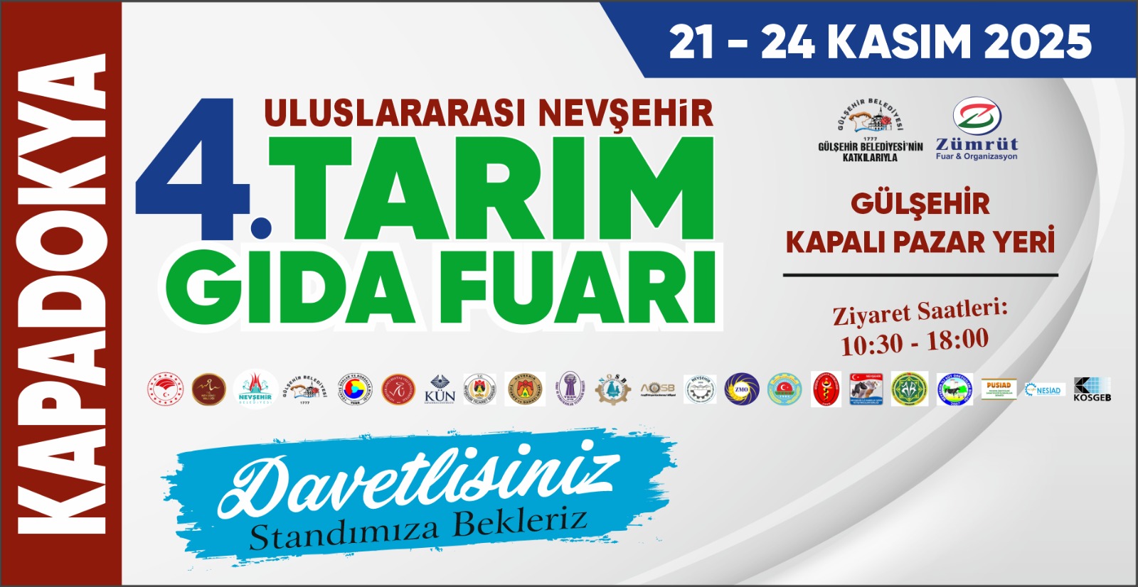📰 4. Uluslararası Nevşehir Tarım, Gıda ve Hayvancılık Fuarı Başlıyor