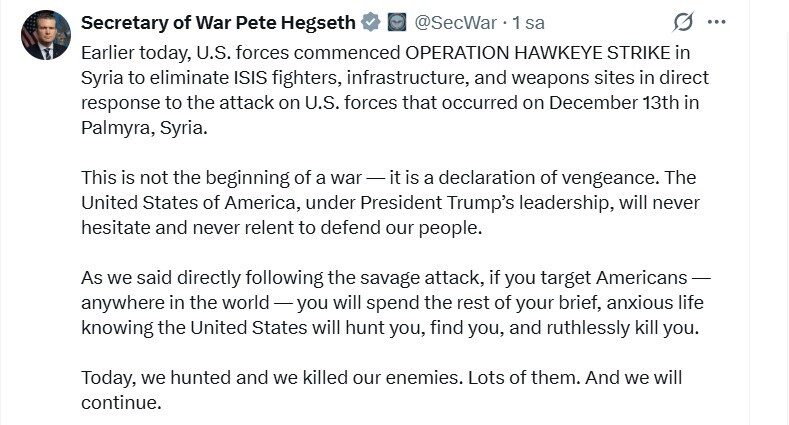 ABD’den Suriye’deki DEAŞ unsurlarına operasyon açıklaması